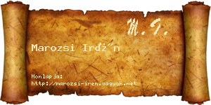 Marozsi Irén névjegykártya